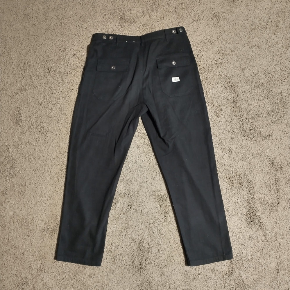 Black Herringbone Fatigue Pants P & Co